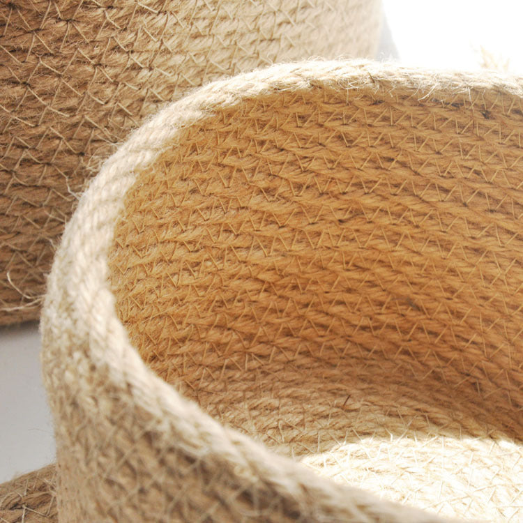 Linen Blend Storage Basket with Lid