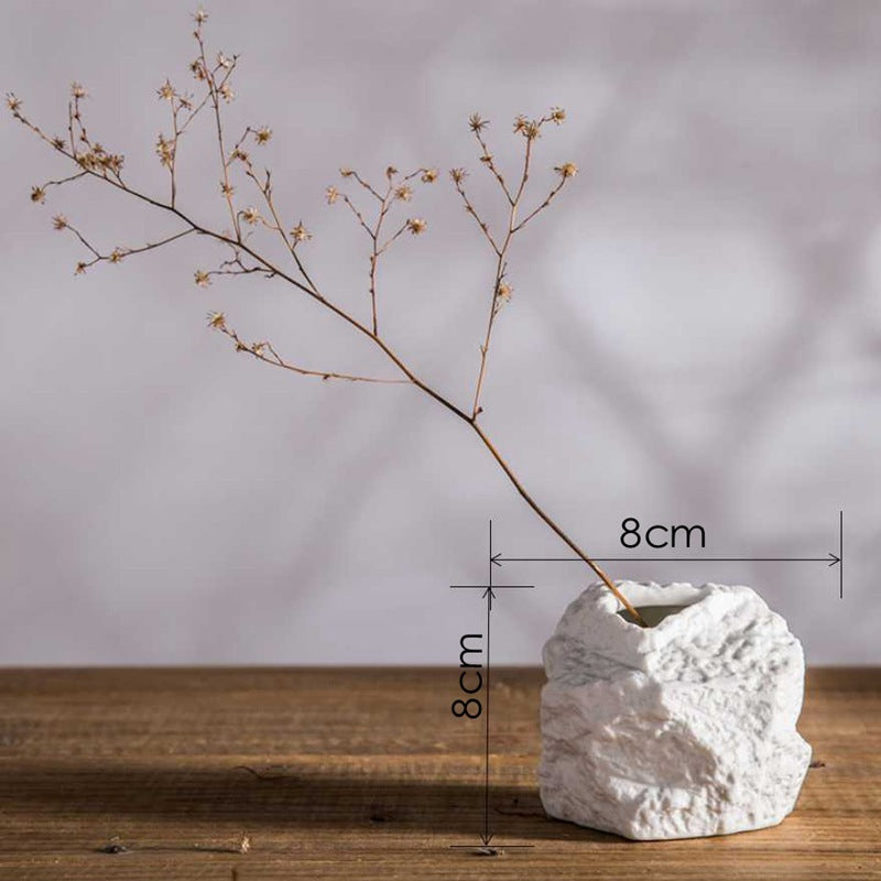 Ceramic Flower Vase with Textured Marble Effect