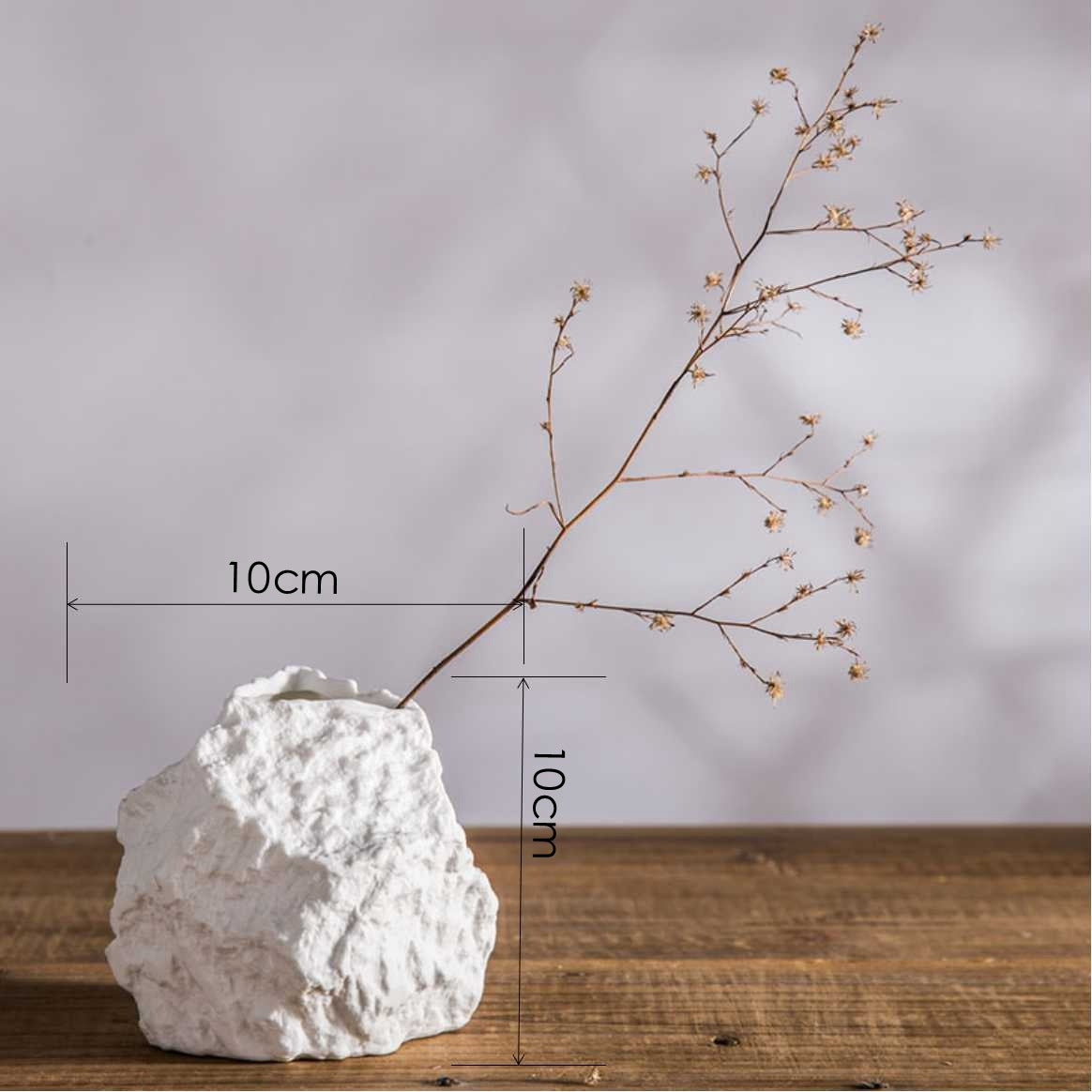 Ceramic Flower Vase with Textured Marble Effect