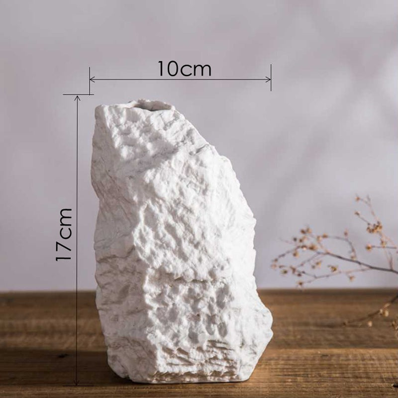 Ceramic Flower Vase with Textured Marble Effect