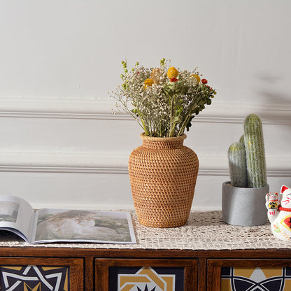 Woven Rattan Vase for Flowers