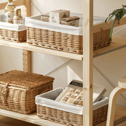 Rattan skrivbordsförvaringskorg