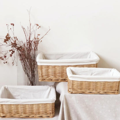 Rattan skrivbordsförvaringskorg