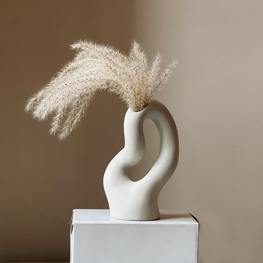 Wavy Ceramic Vase with Sculptural Form