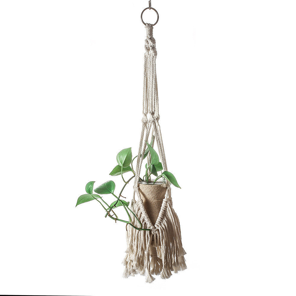 Cotton Rope Tassel Wall Decoration For Plants
